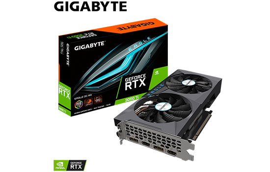 ギガバイト GeForce RTX3060Ti EAGLE OC 8G Placa de Vídeo Gigabyte GeForce RTX 3060 Ti EAGLE OC 8G, LHR, 8GB